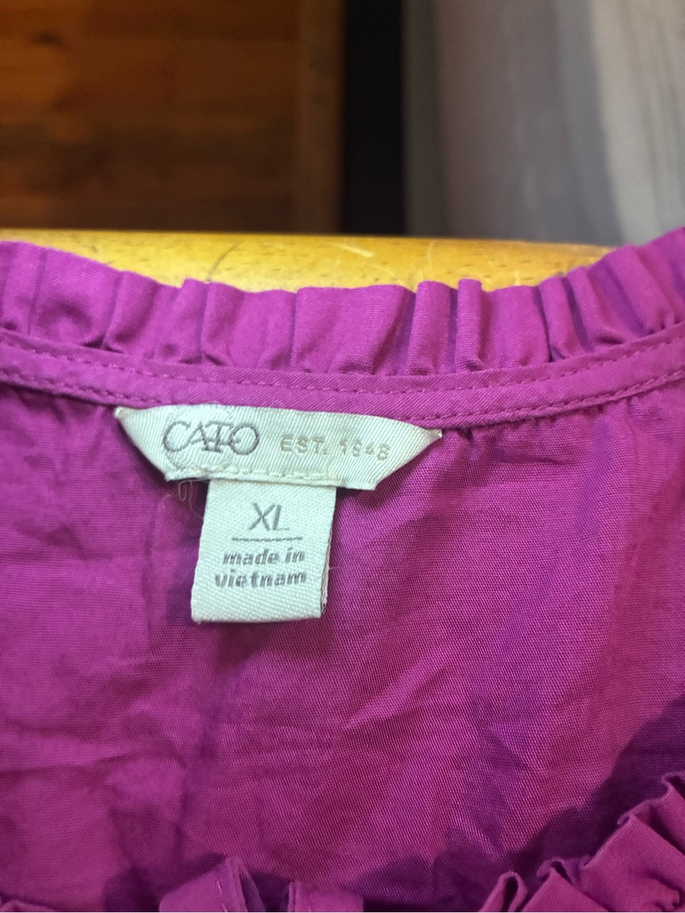 Cato Magenta Eyelet Puff-Sleeve Peasant Blouse - Picture 2 of 5